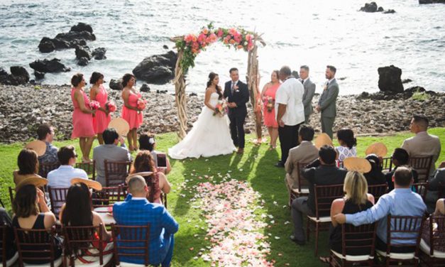 PEONY + PROTEA FILLED KUKAHIKO ESTATE MAUI WEDDING