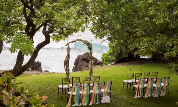 RAINBOW INSPIRED MAUI WEDDING AT THE KUKAHIKO ESTATE