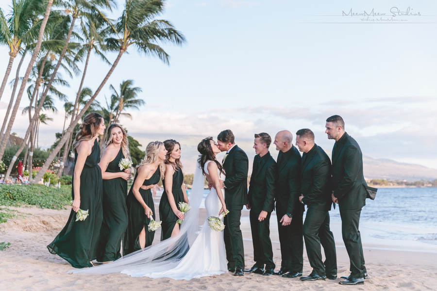 Black and White Maui Wedding