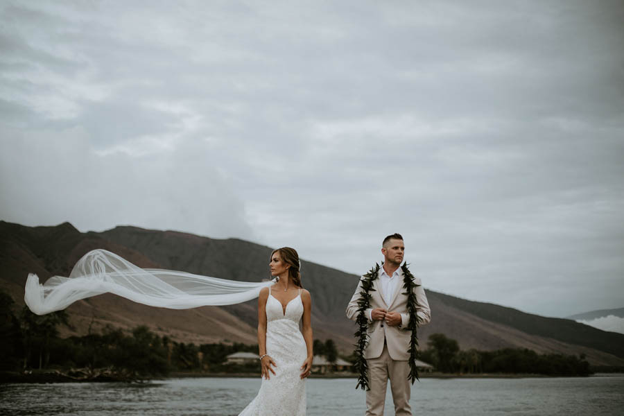 Eucalyptus + White Maui Wedding at the Olowalu Plantation House
