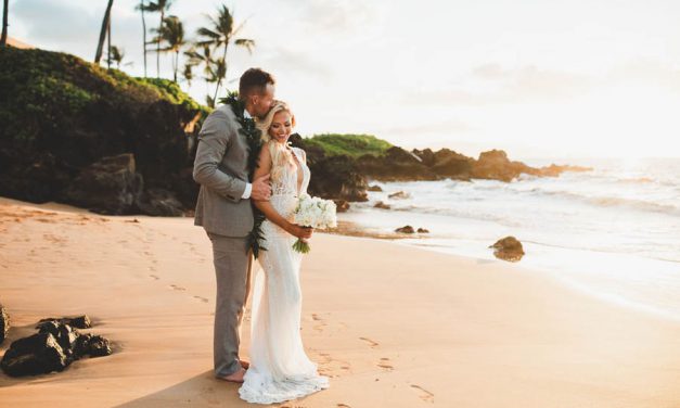 Romantic Winter Beach Elopement on Maui