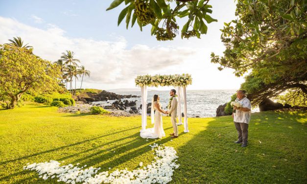 Romantic White + Green Elopement in Maui