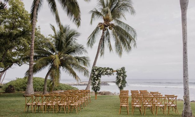 Greenery + White Olowalu Plantation House Maui Wedding