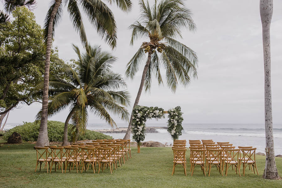 Greenery + White Olowalu Plantation House Maui Wedding