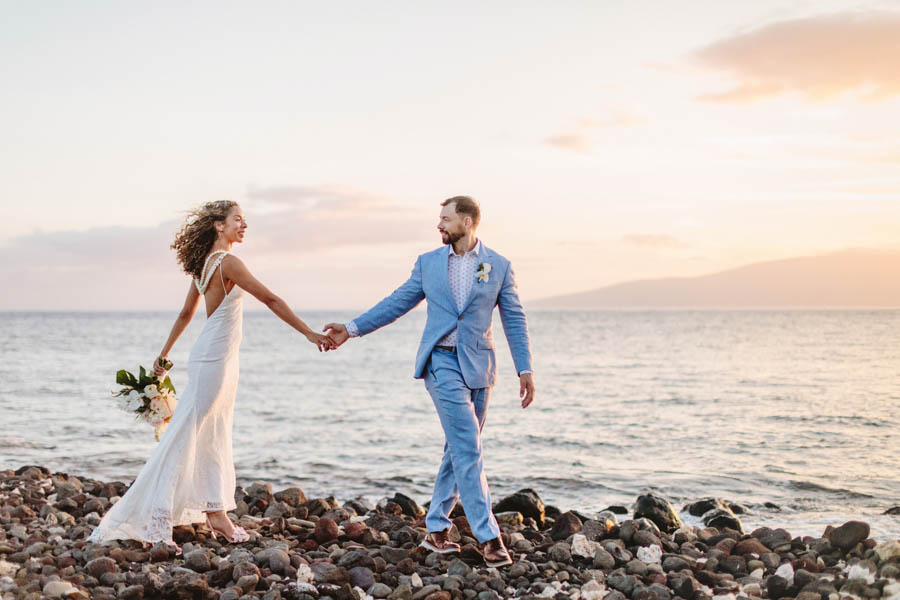 Romantic Blush Olowalu Plantation House Maui Wedding