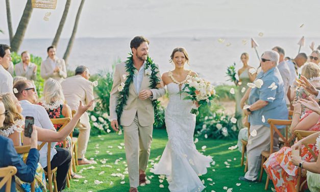 Romantic Green + White Maui Wedding at Sugar Beach Events