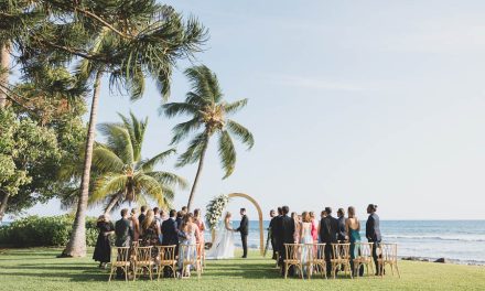 Romantic Maui Wedding in White + Green at the Olowalu Plantation House