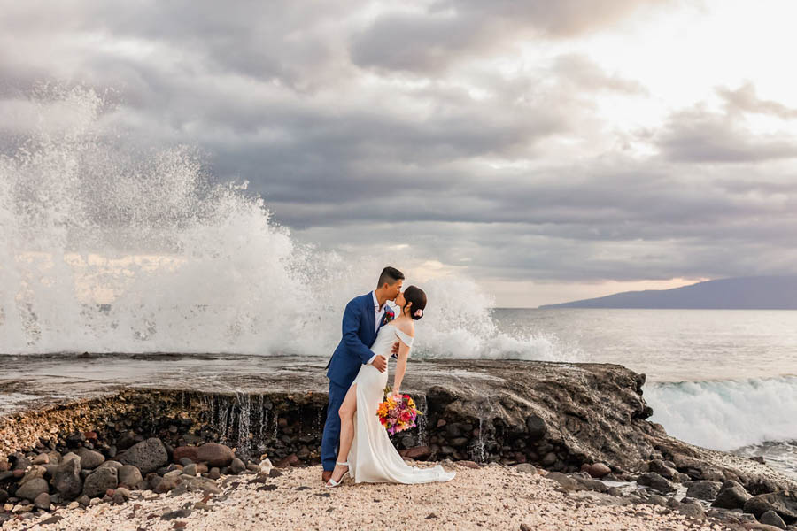 Colorful Fun Maui Wedding at the Olowalu Plantation House