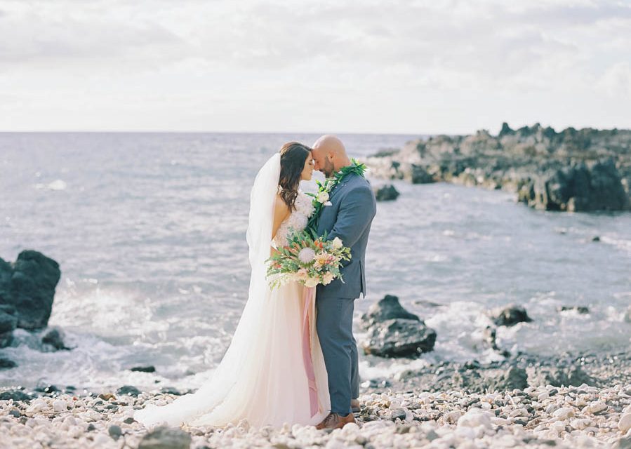 Romantic Dusty Rose Wedding in Maui: Kukahiko Estate + Gannon’s